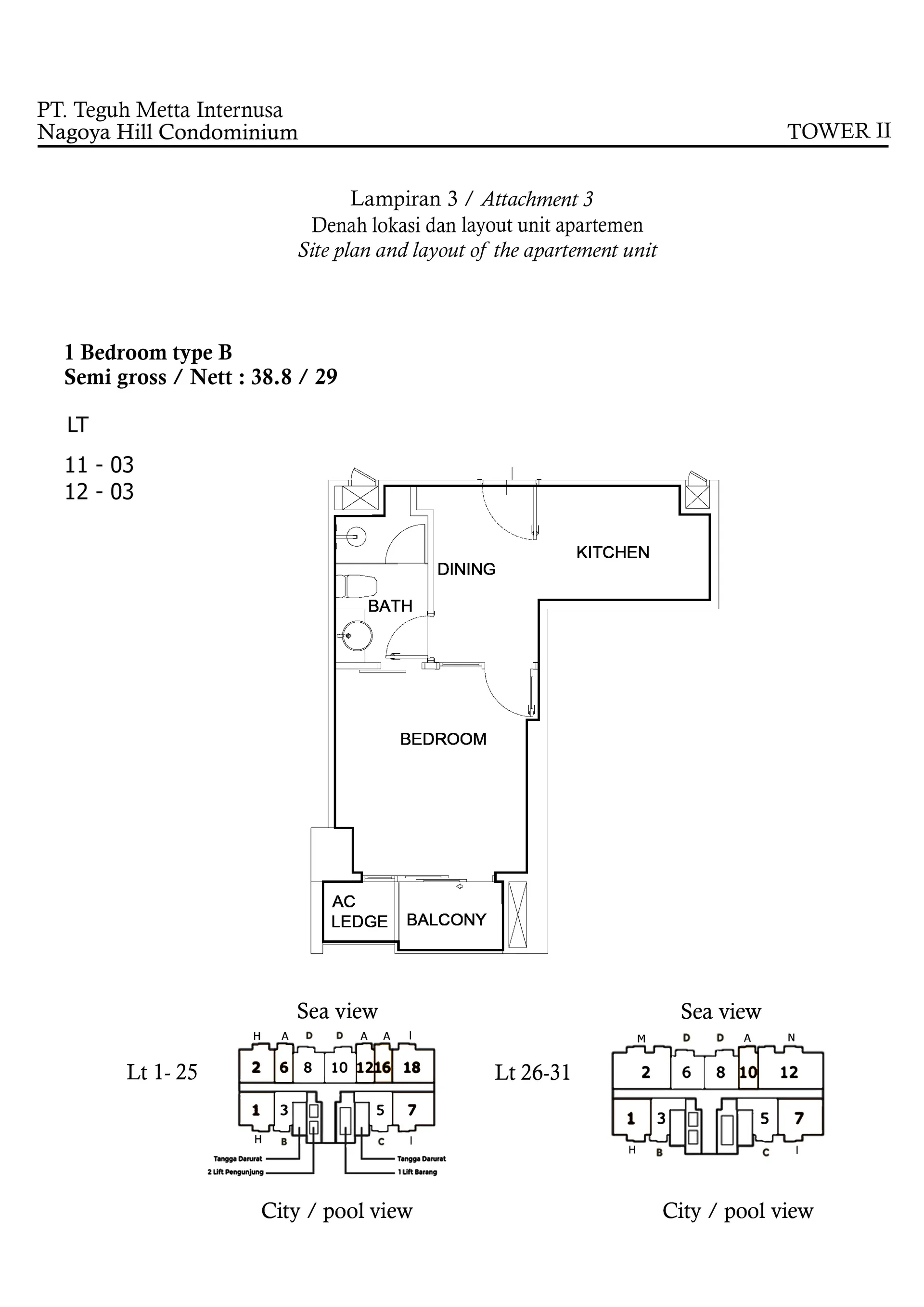 1 Bedroom Collection Floor Plan